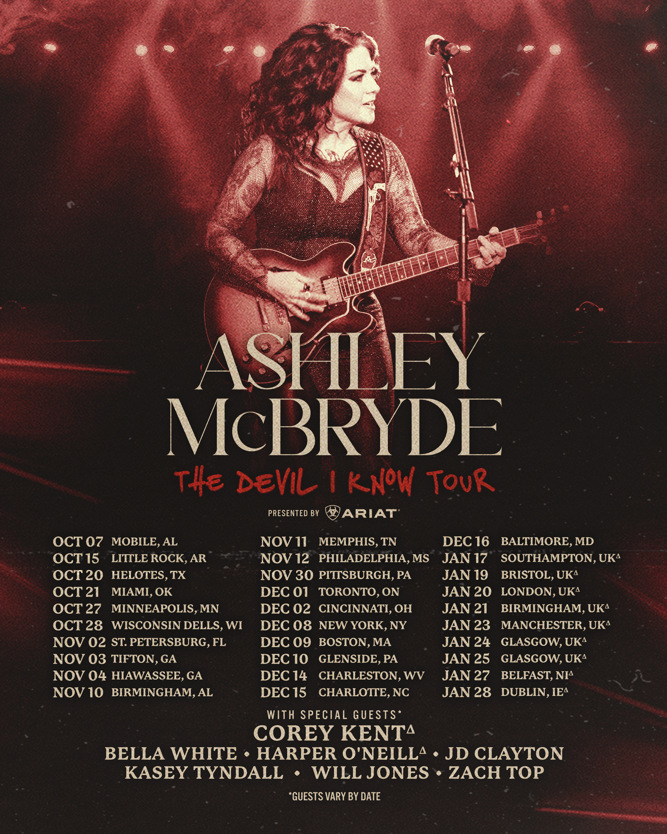ASHLEY McBRYDE ANNOUNCES THE DEVIL I KNOW TOUR PRESENTED BY ARIAT